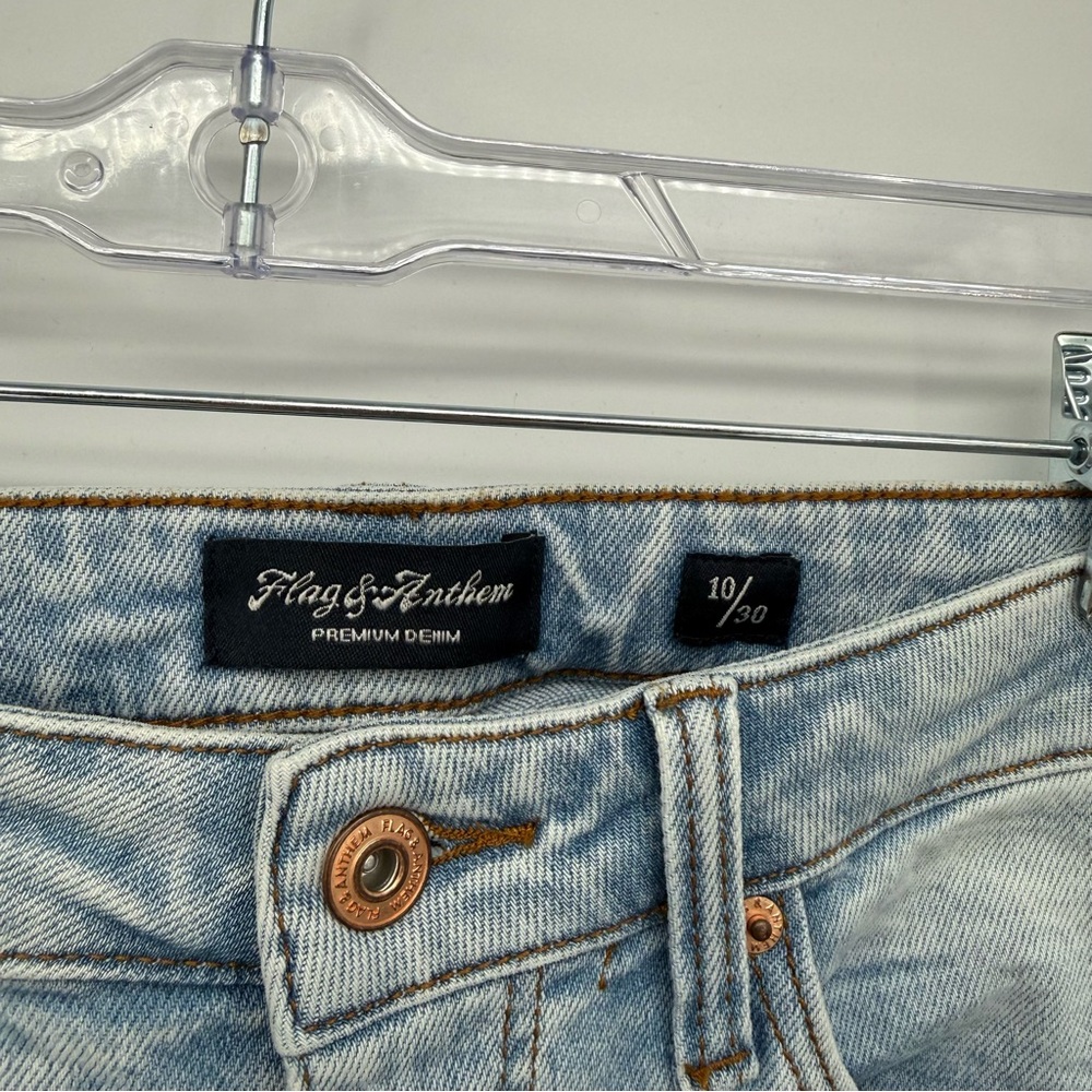 Flag & Anthem Light Wash High Rise Straight Denim Jeans Size 10/30 Classic - Picture 6 of 9